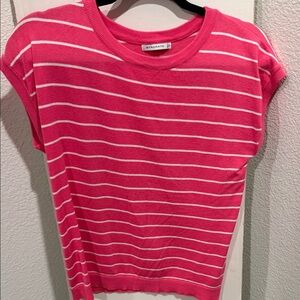 Staccato Pink and White Striped Blouse